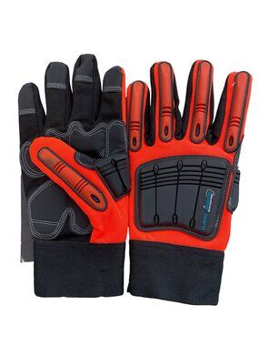 Hand Armour Premium Mechanics Glove Large Impact Resistant Orange Black Work NEW